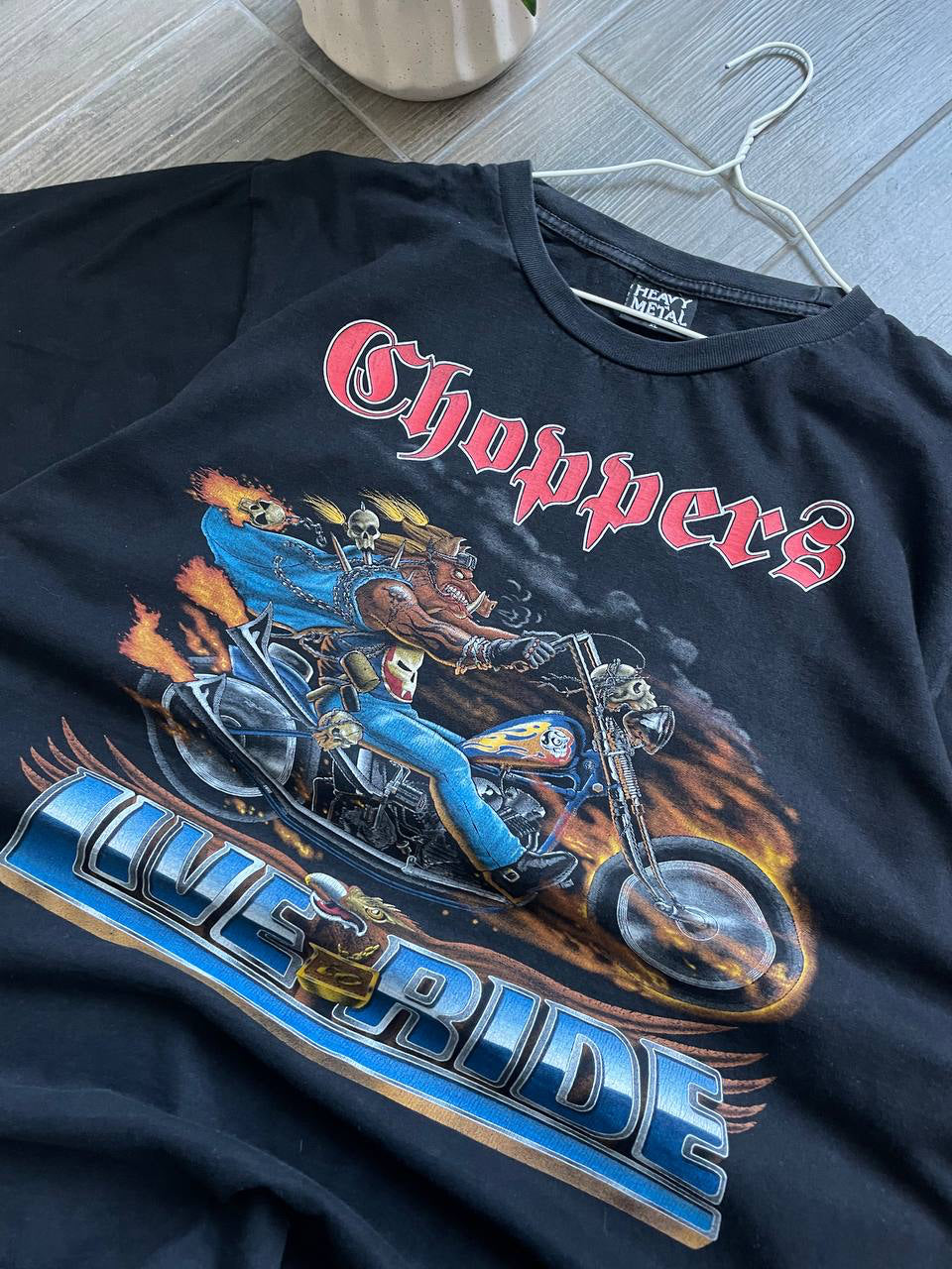 Choppers black vintage baggy LIVE DRIVE tee