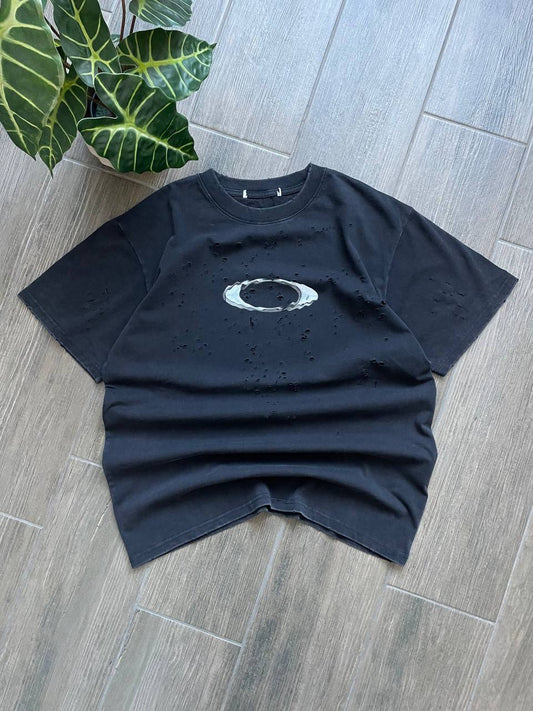 Oakley style y2k distressed baggy tee