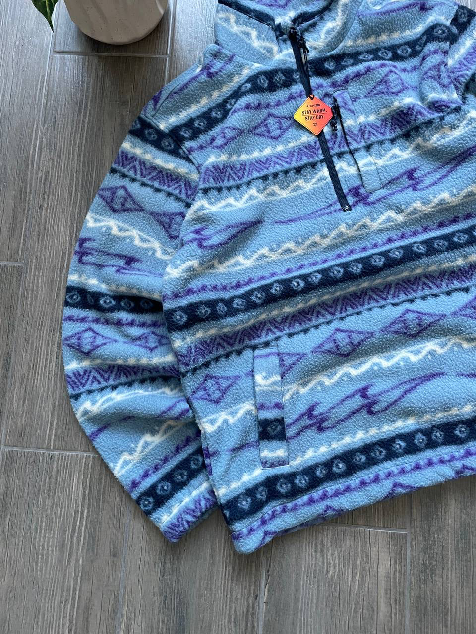 Billabong Adventure Division Fleece Pullover – Blue Tribal Pattern