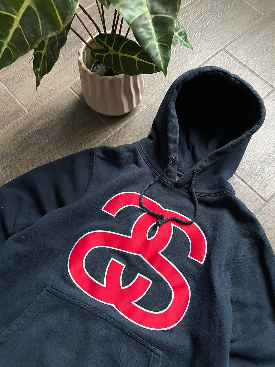 Stussy big logo y2k vintage baggy hoodie