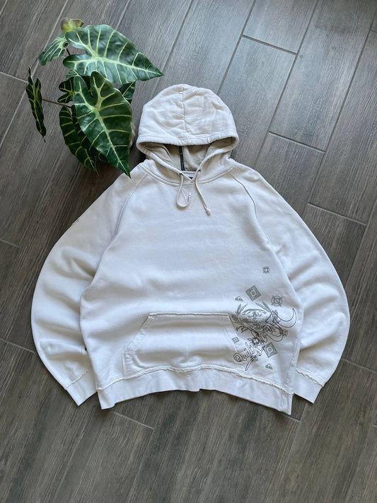 Quiksilver Vintage Off-White Oversized Hoodie