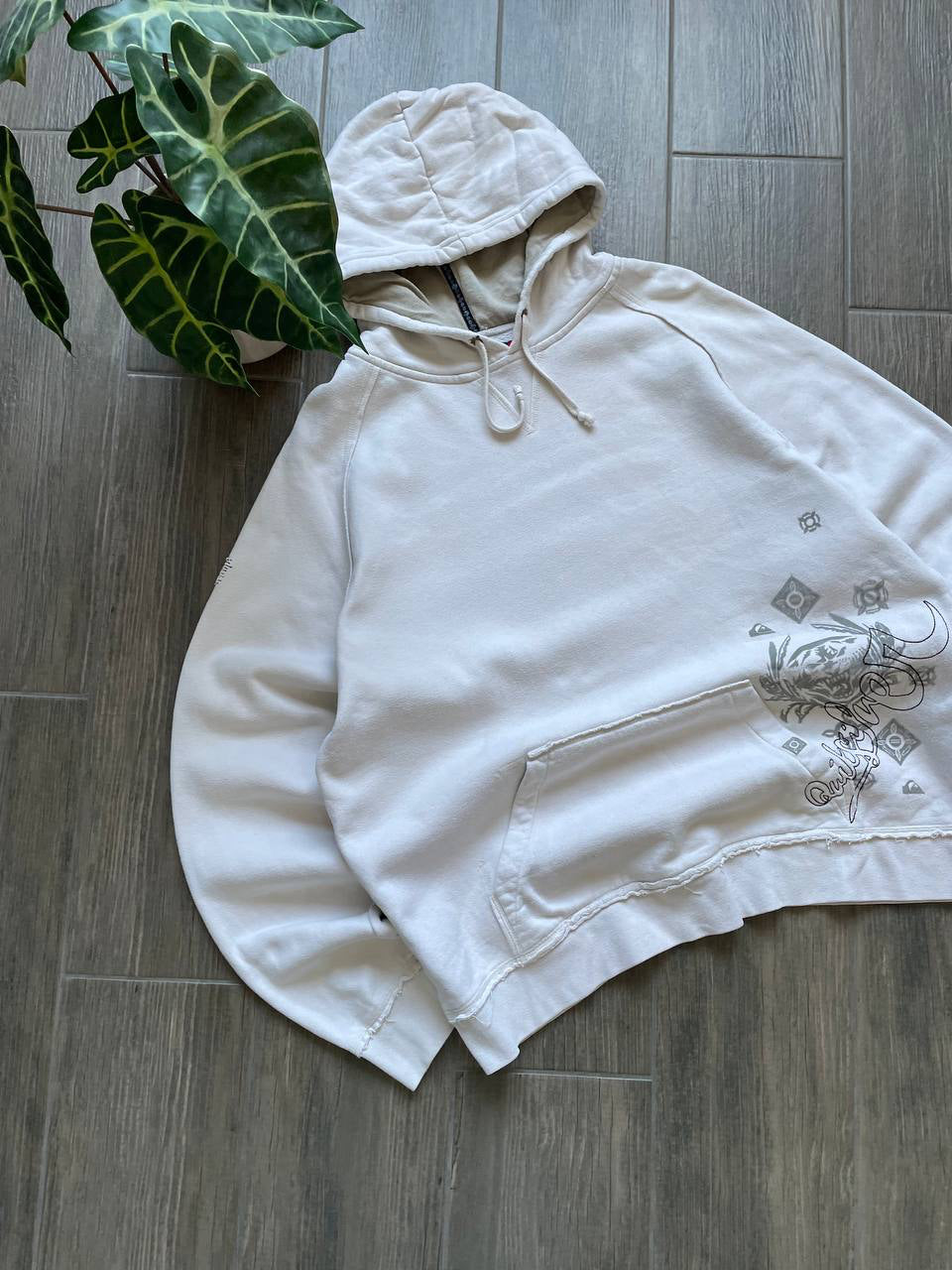 Quiksilver Vintage Off-White Oversized Hoodie