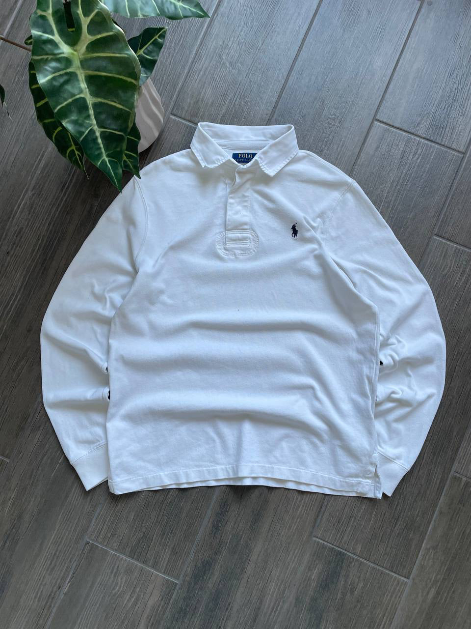 Polo Ralph Lauren Vintage White Long-Sleeve Rugby Shirt