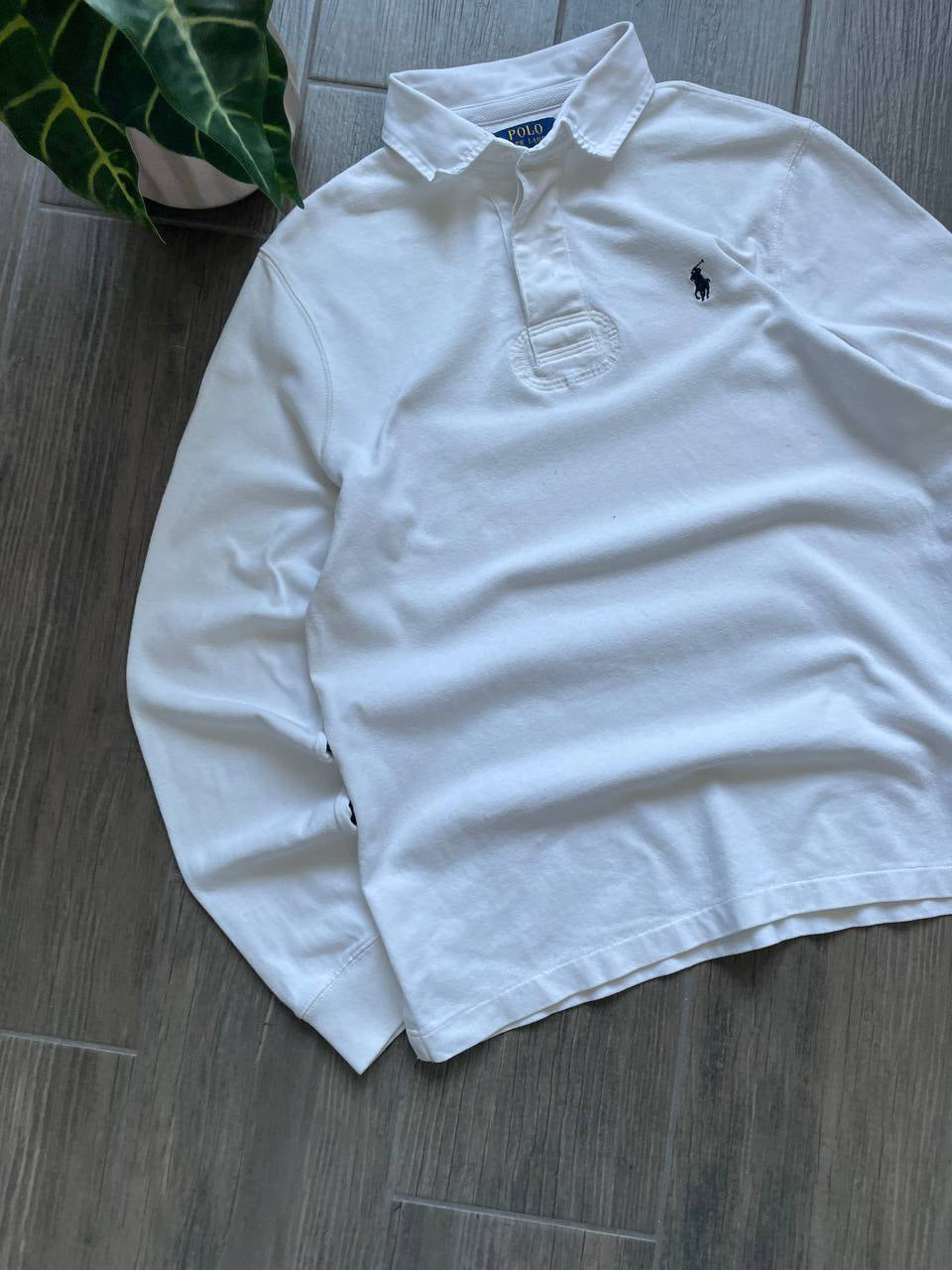 Polo Ralph Lauren Vintage White Long-Sleeve Rugby Shirt