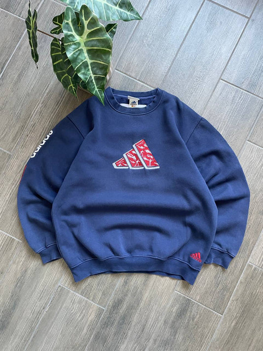 Adidas Vintage Navy Blue Crewneck Sweatshirt