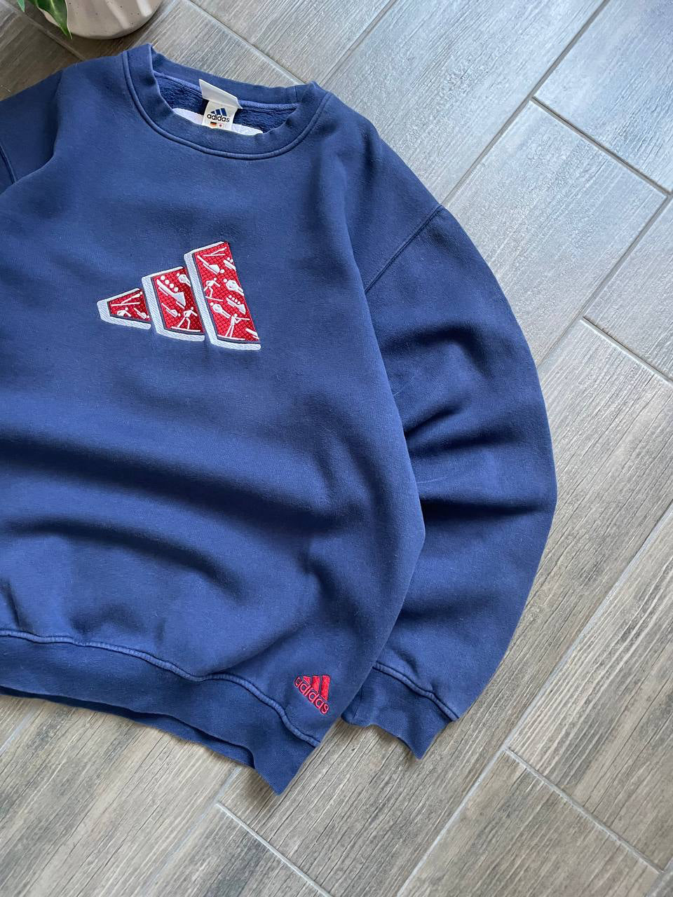 Adidas Vintage Navy Blue Crewneck Sweatshirt