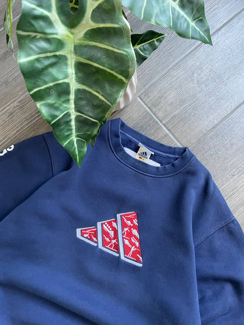 Adidas Vintage Navy Blue Crewneck Sweatshirt