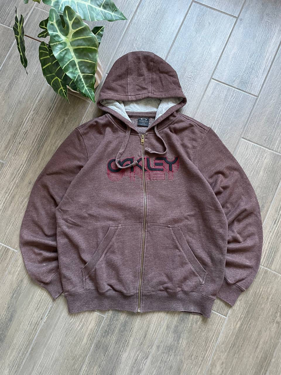 Oakley Vintage Brown Zip-Up Hoodie