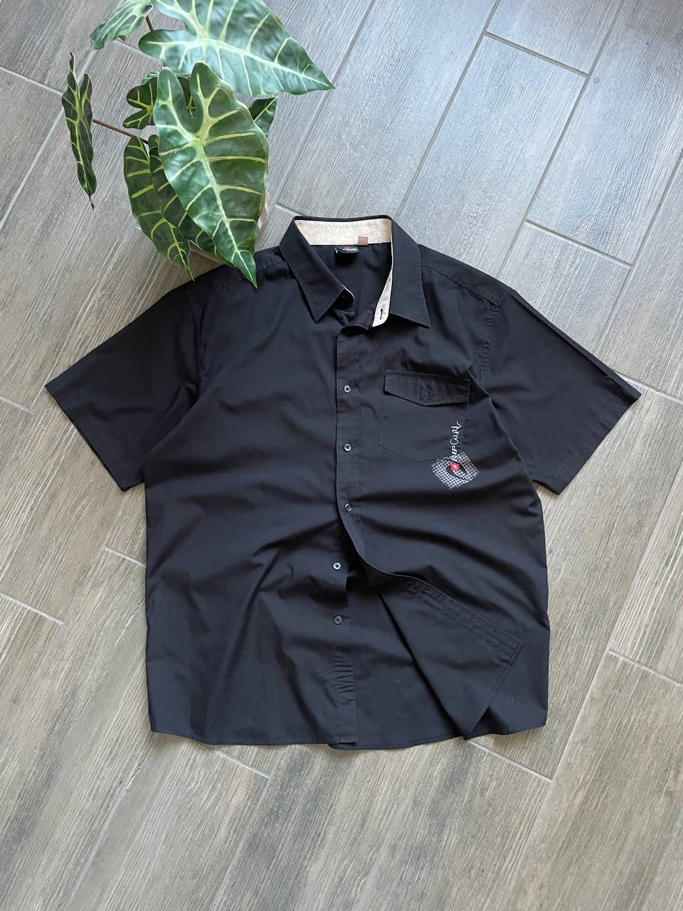 Rip Curl Vintage Black Short-Sleeve Button-Up Shirt