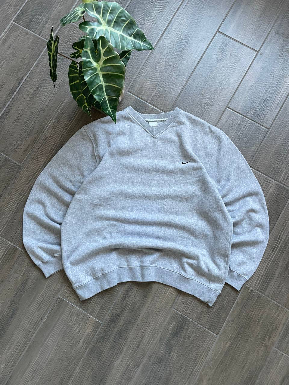 Nike Vintage Gray V-Neck Sweatshirt