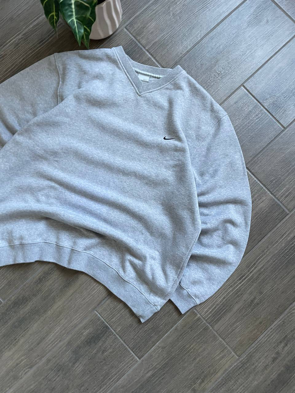 Nike Vintage Gray V-Neck Sweatshirt