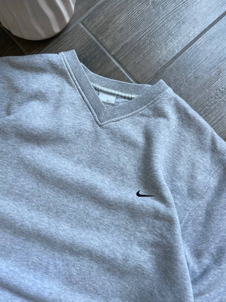 Nike Vintage Gray V-Neck Sweatshirt