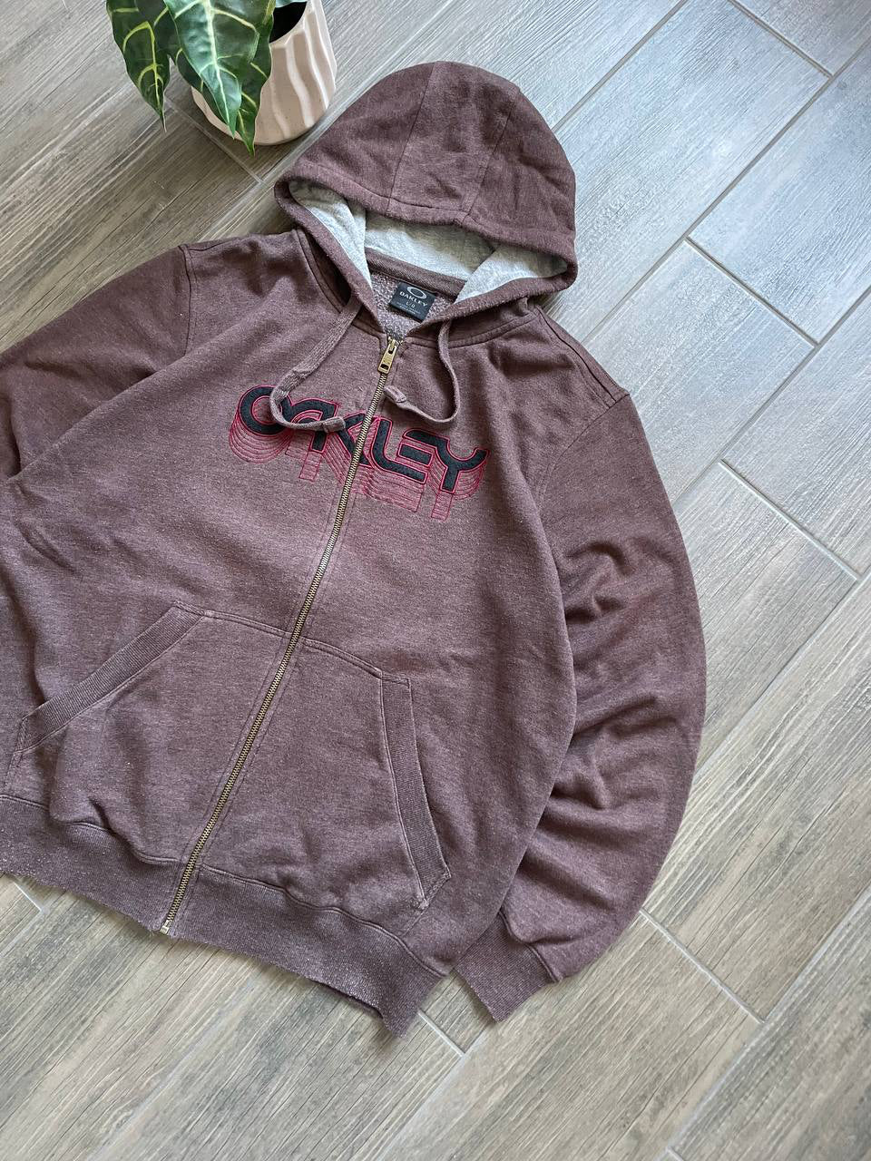 Oakley Vintage Brown Zip-Up Hoodie