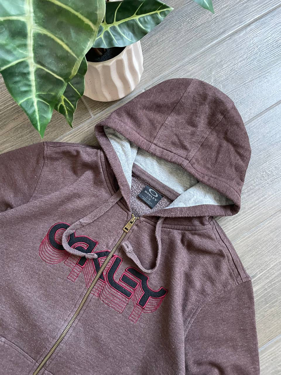 Oakley Vintage Brown Zip-Up Hoodie