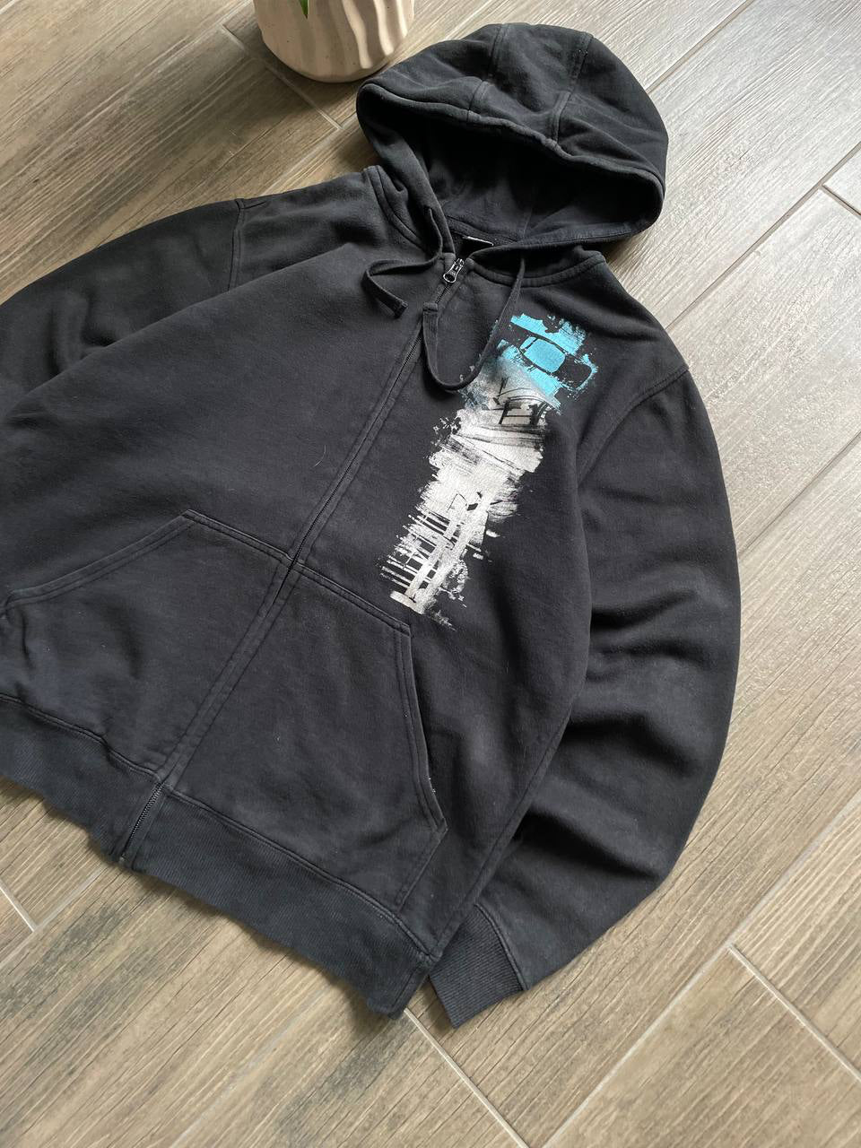 Oakley full zip black y2k baggy vintage hoodie