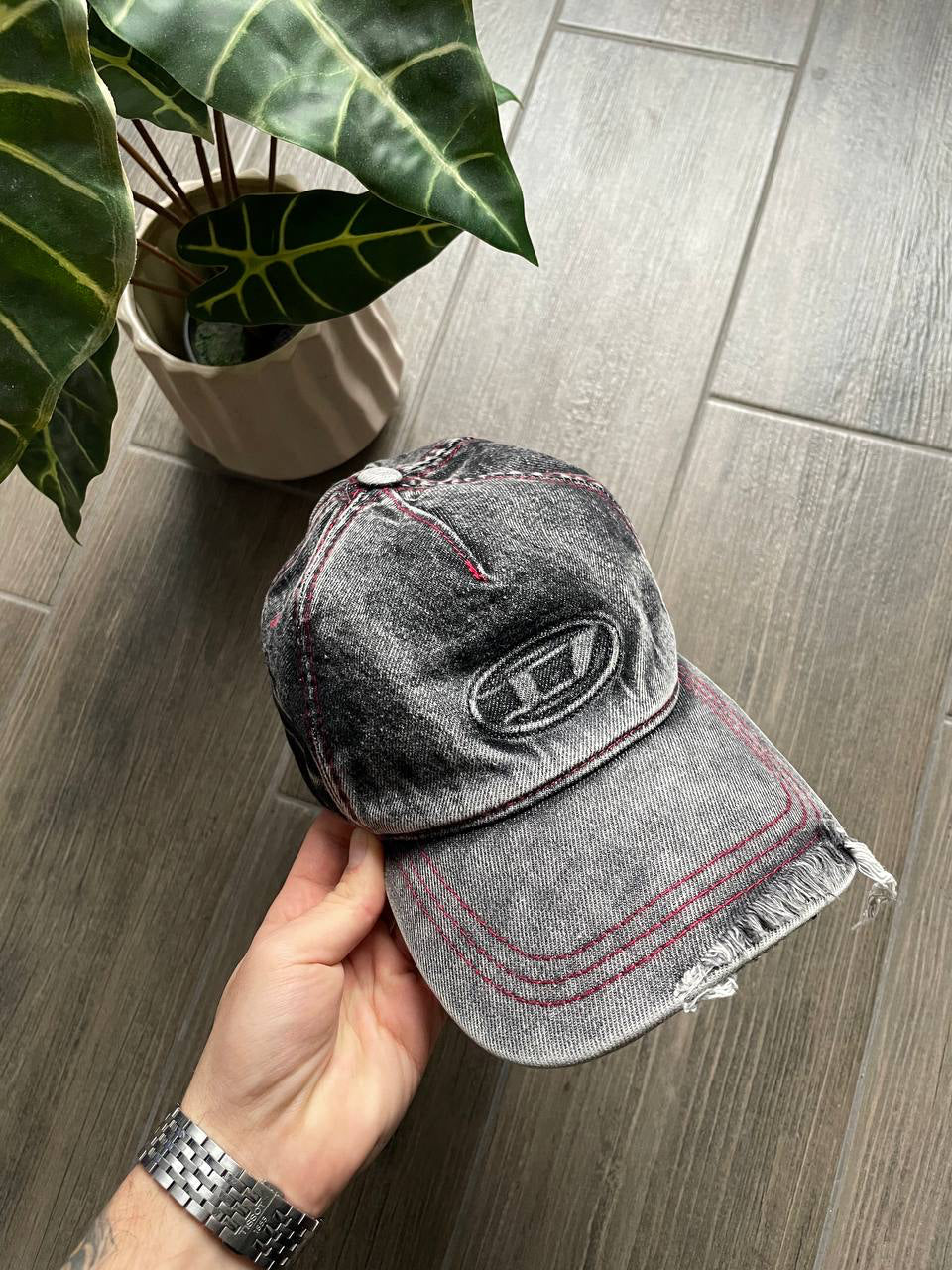 Diesel distressed denim y2k cap