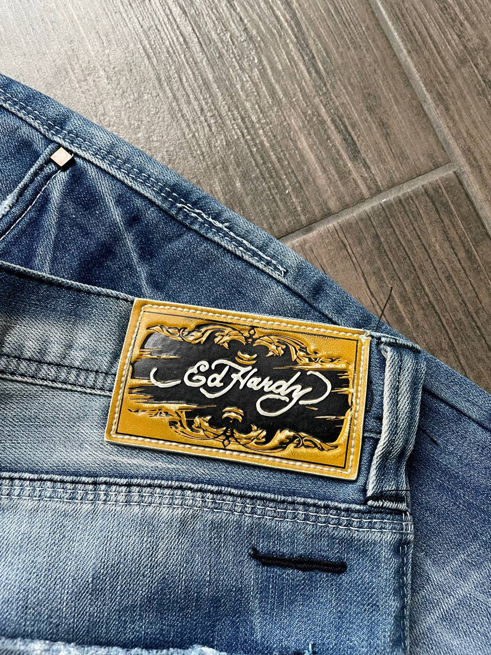 Ed Hardy Relaxed Fit Blue Jeans