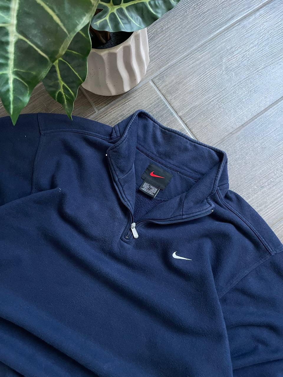 Nike Vintage Navy 1/4 Zip Fleece Sweatshirt