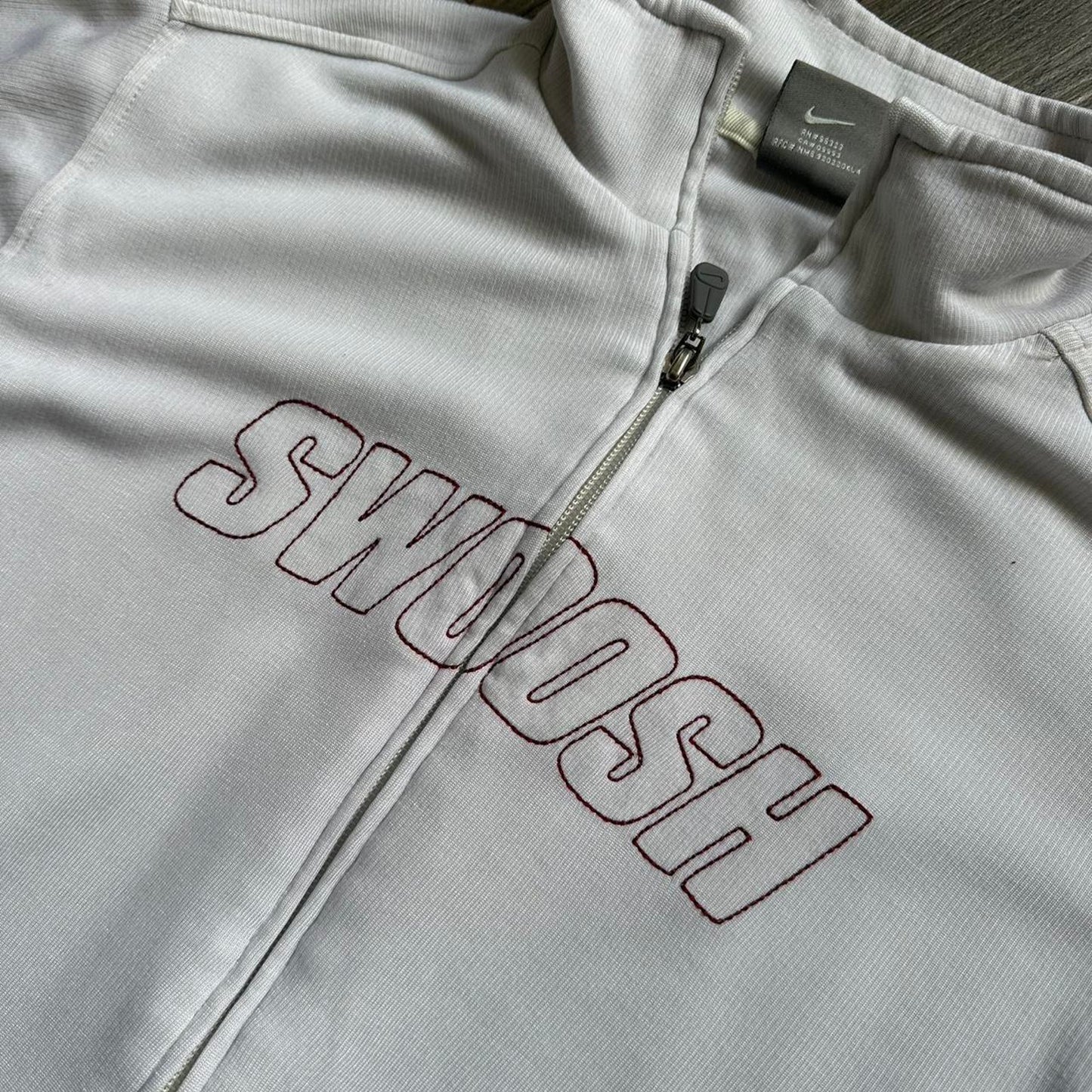 Nike swoosh white zip up