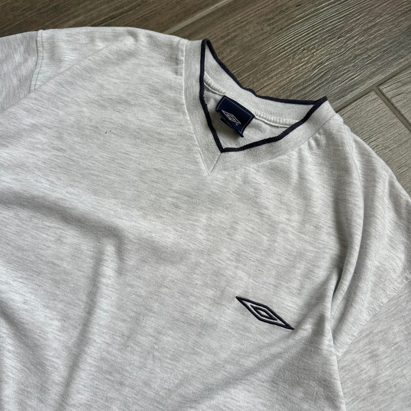 Grey umbro v neck t shirt