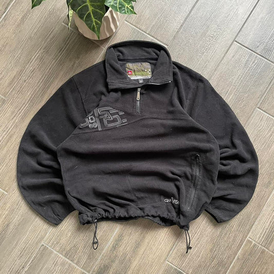 Quiksilver black y2k fleece jumper