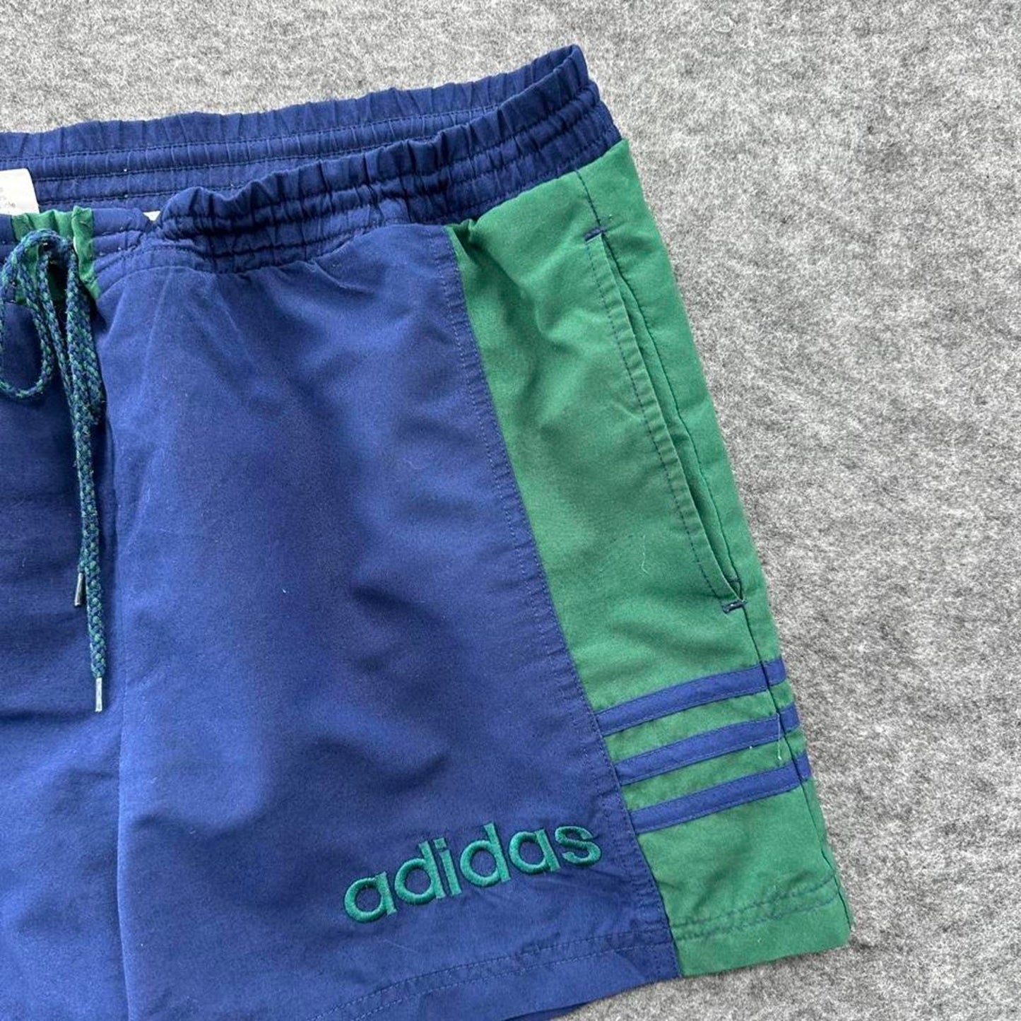 Adidas green and blue shorts
