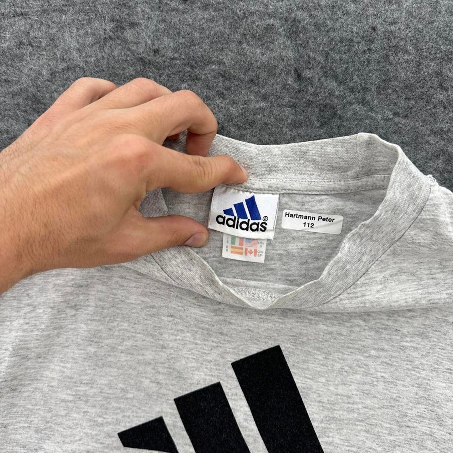 Adidas grey baby tee size