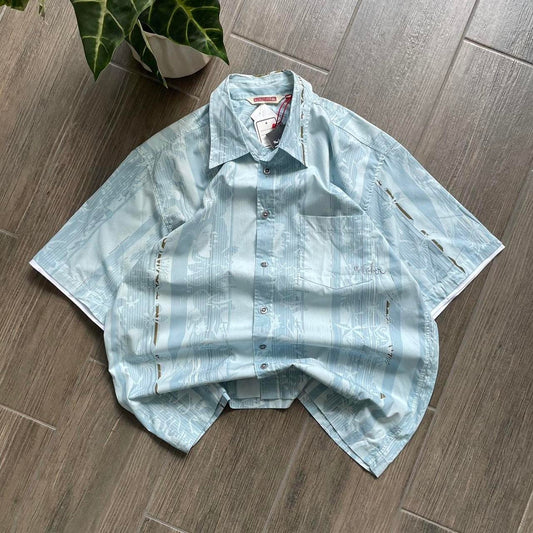 Quiksilver Hawaiian y2k baggy summer surf shirt