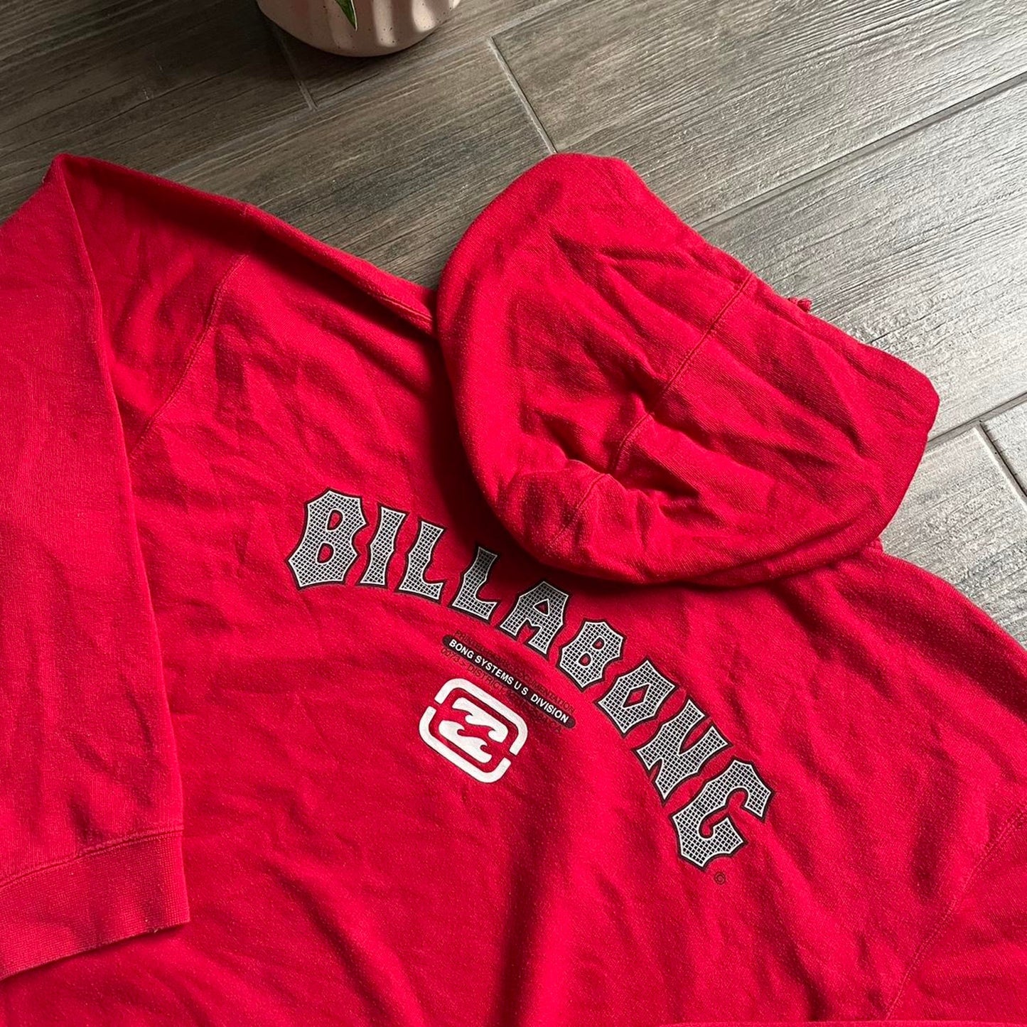 Billabong red y2k surf-wear M hoodie