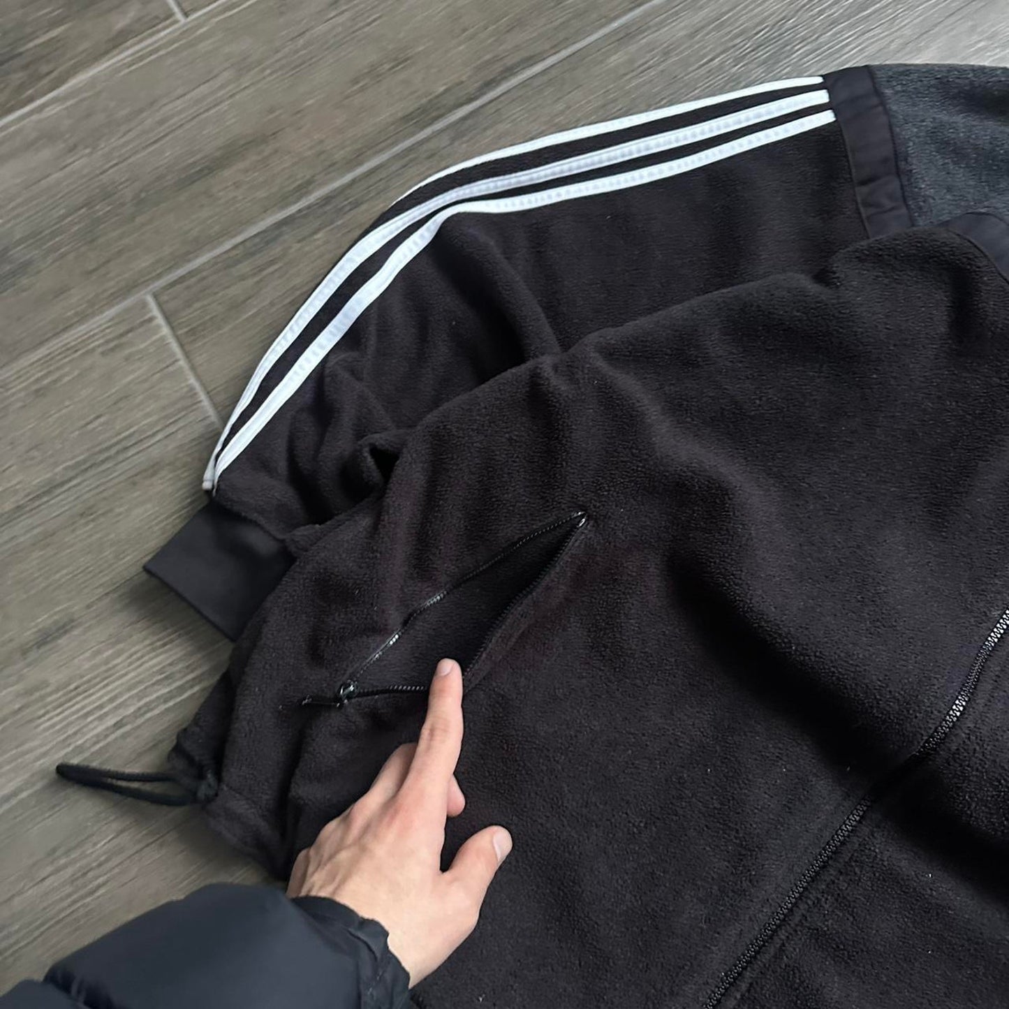 Adidas y2k fleece zip black jumper