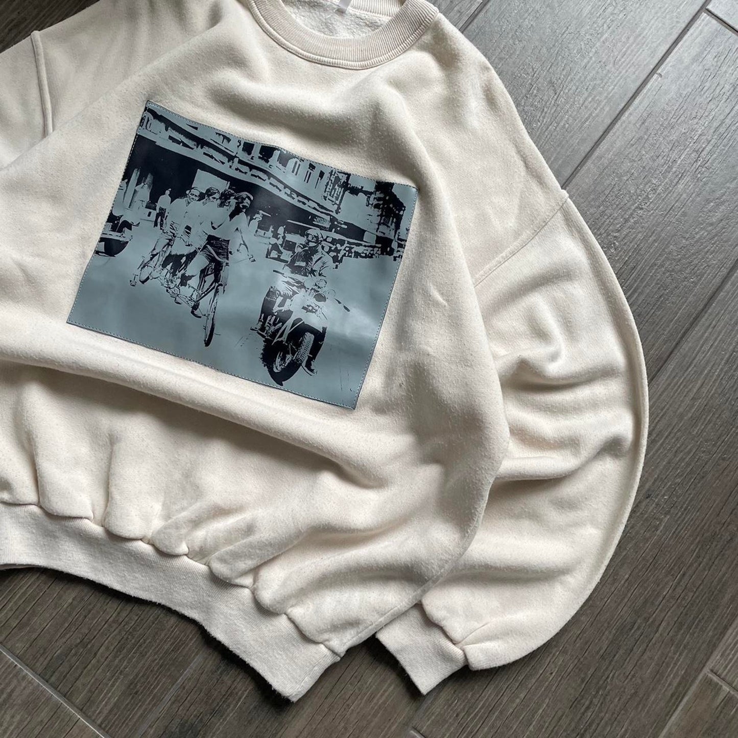 Vintage oversized beige baggy y2k L sweatshirt