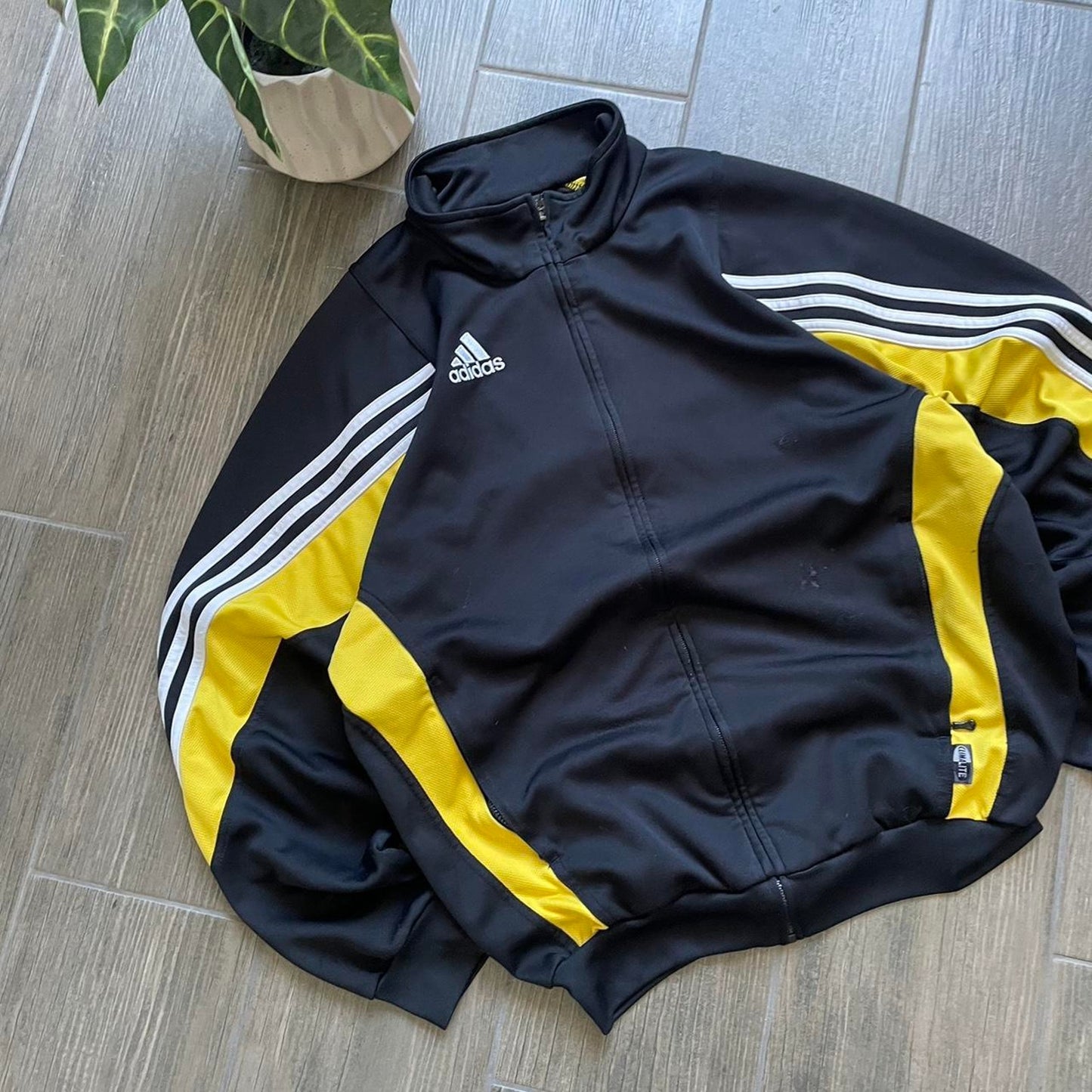 Adidas track top black y2k baggy jumper