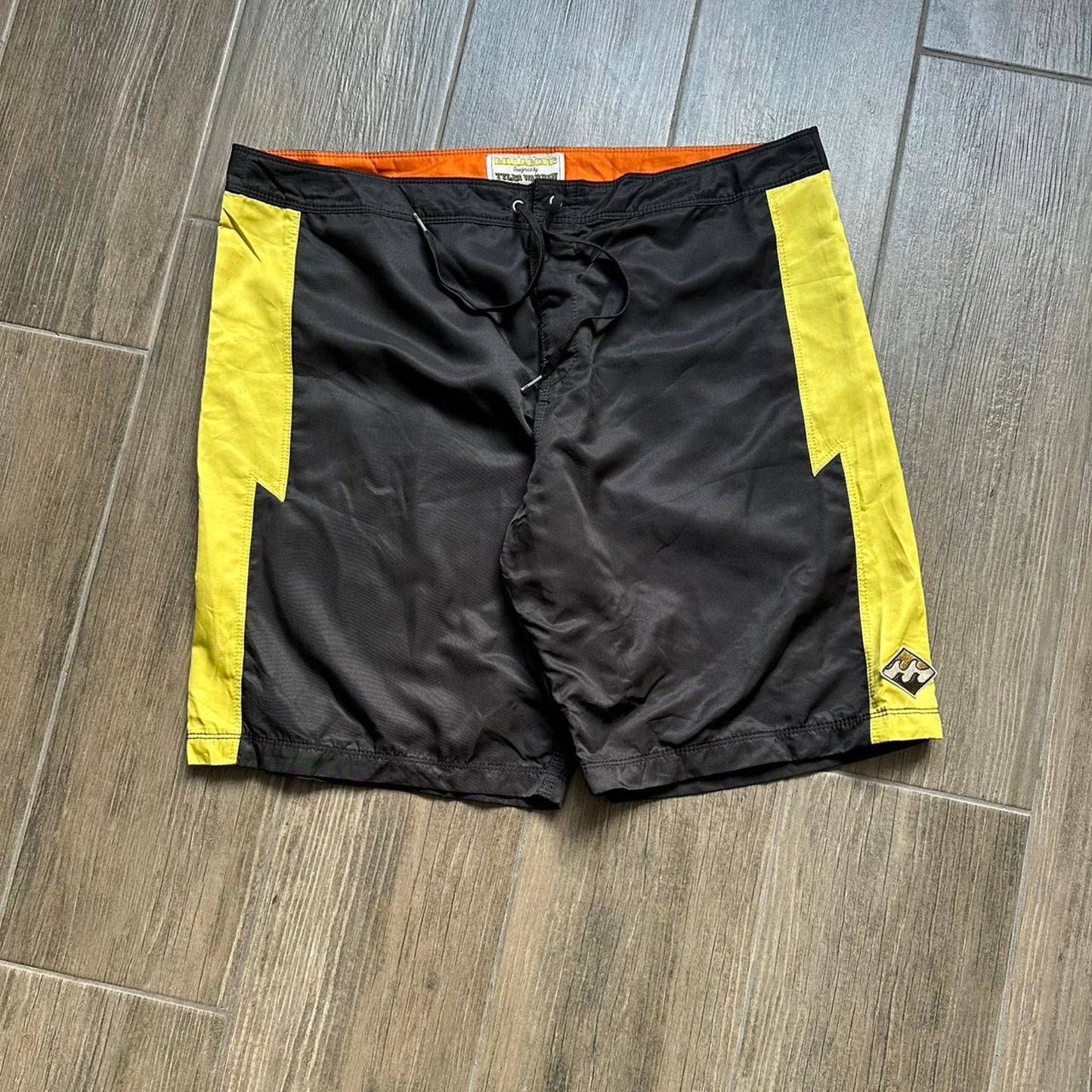 Billabong Yellow and black vintage 90s board shorts
