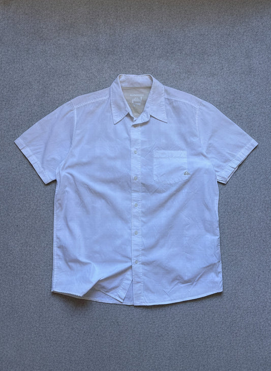 Quiksilver Y2K White Surf Button-Up Shirt