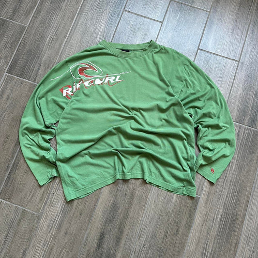 Rip curl green long sleeve tee