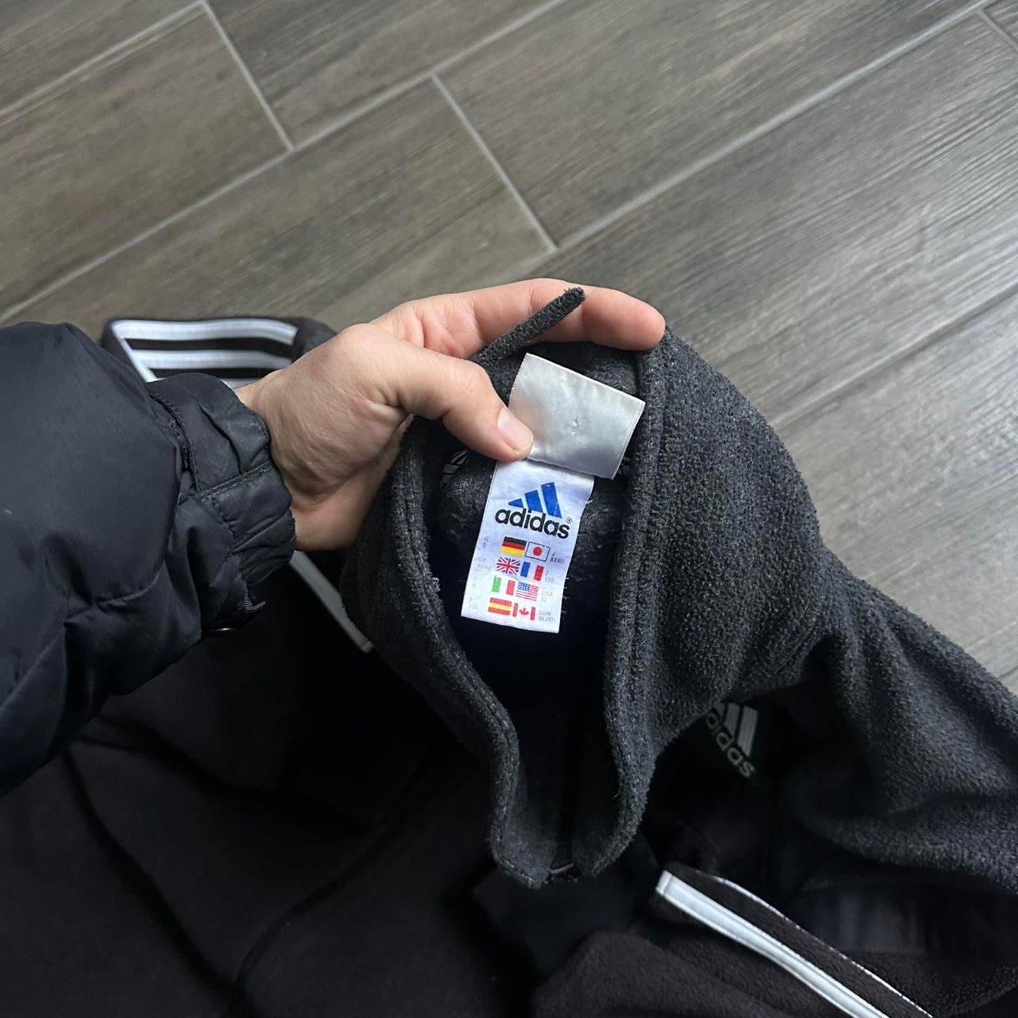 Adidas y2k fleece zip black jumper