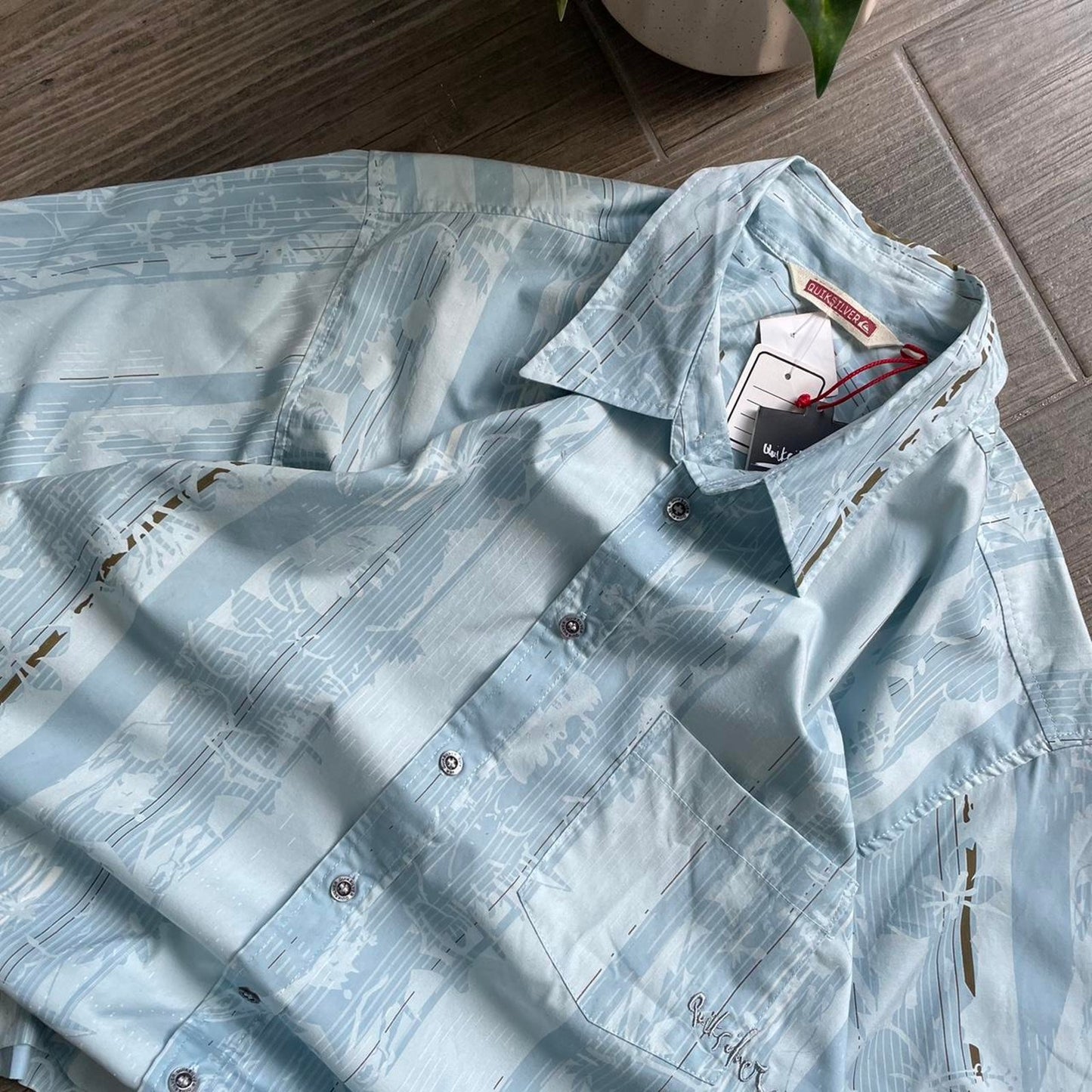 Quiksilver Hawaiian y2k baggy summer surf shirt