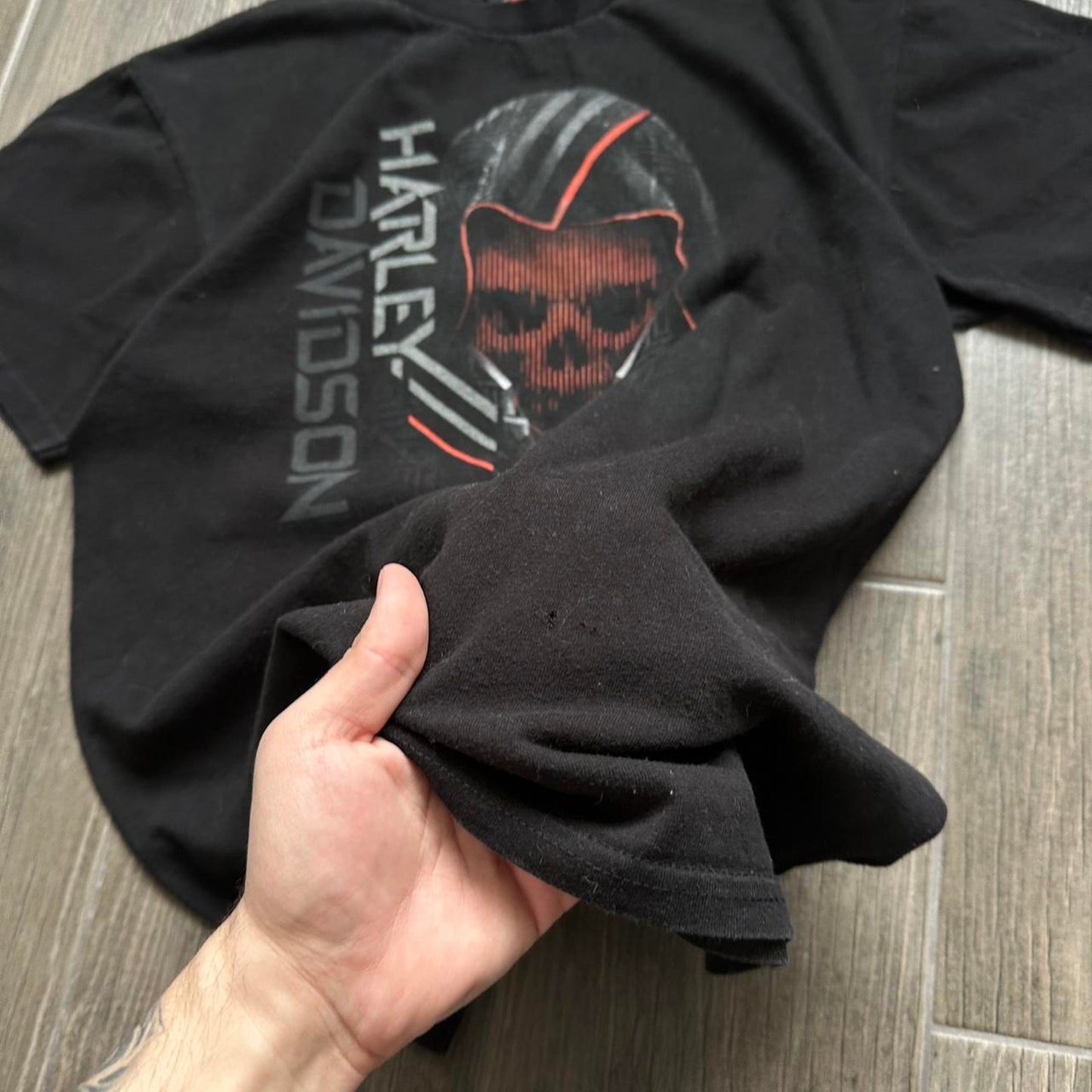 Harley davidson black skull biker