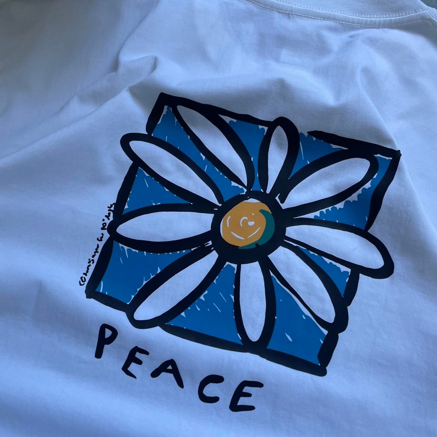 Vintage Hippy Style Peace white baggy oversized tshirt