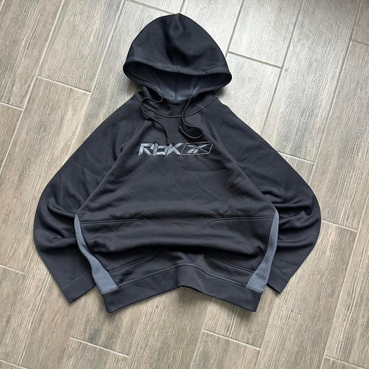 Reebok black boxy fit y2k XL hoodie
