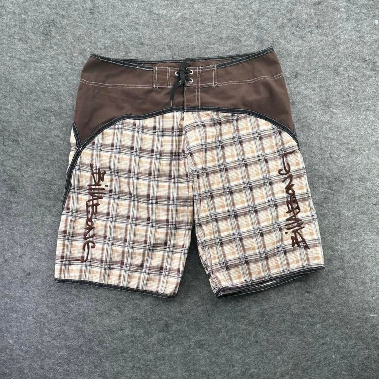 Billabong brown and beige plaid