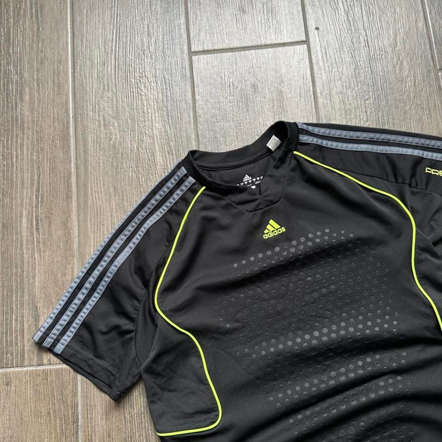 Adidas black and yellow sportswear shirt