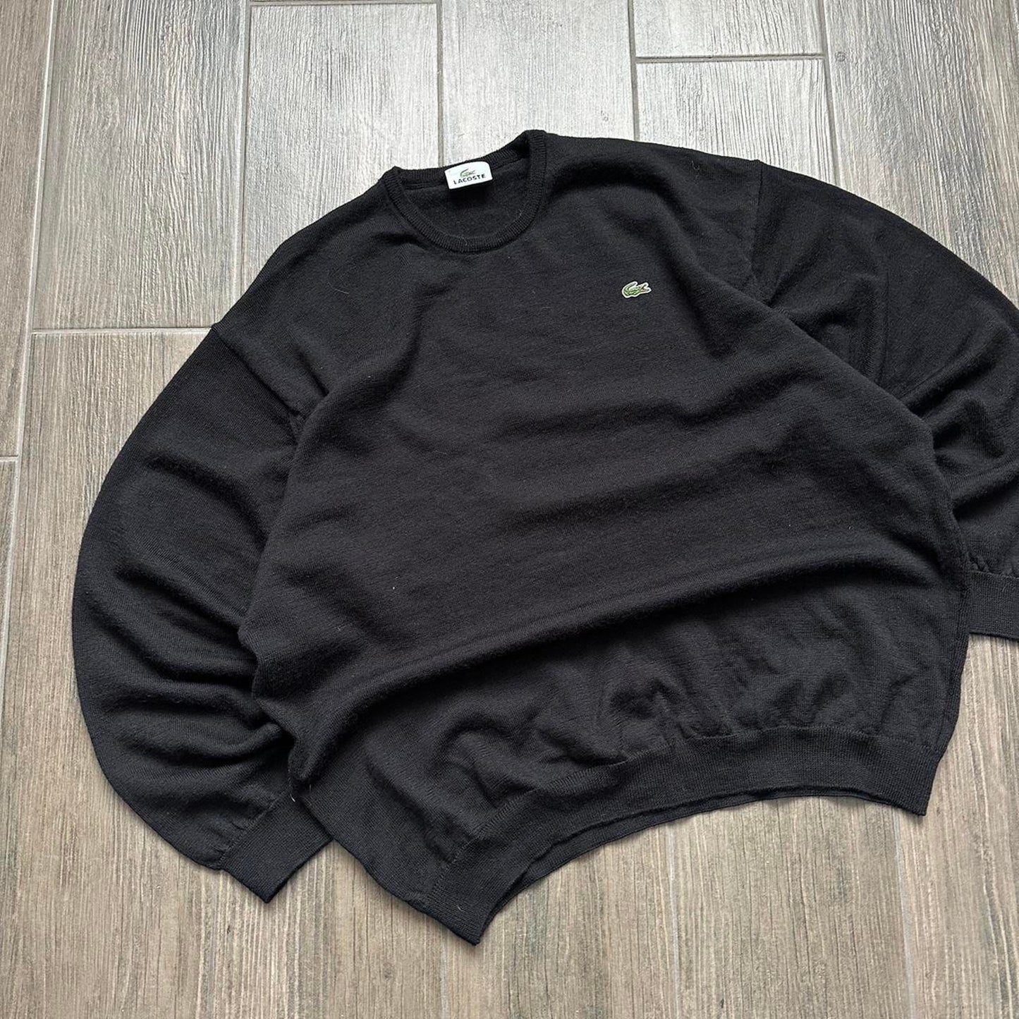 Lacoste black vintage wool L sweater