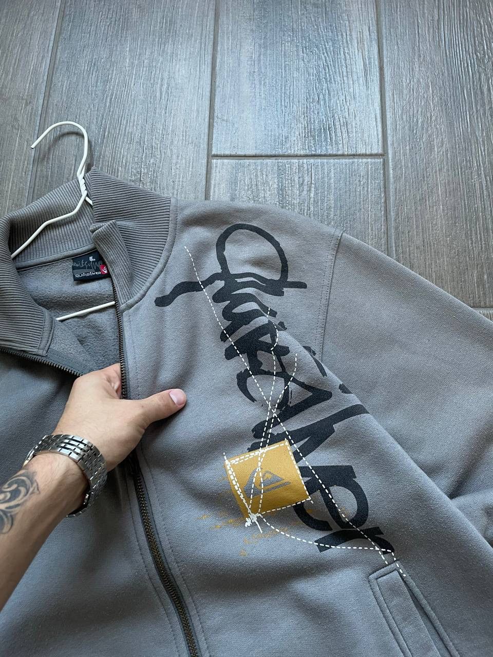 Quiksilver big logo y2k zip hoodie