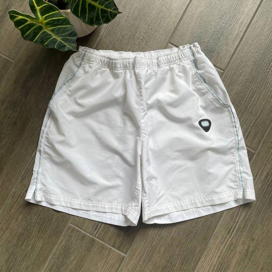 Nike swoosh baggy white summer shorts