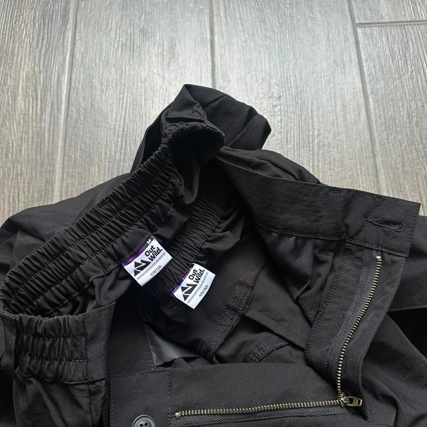 Black cargo waterproof pants