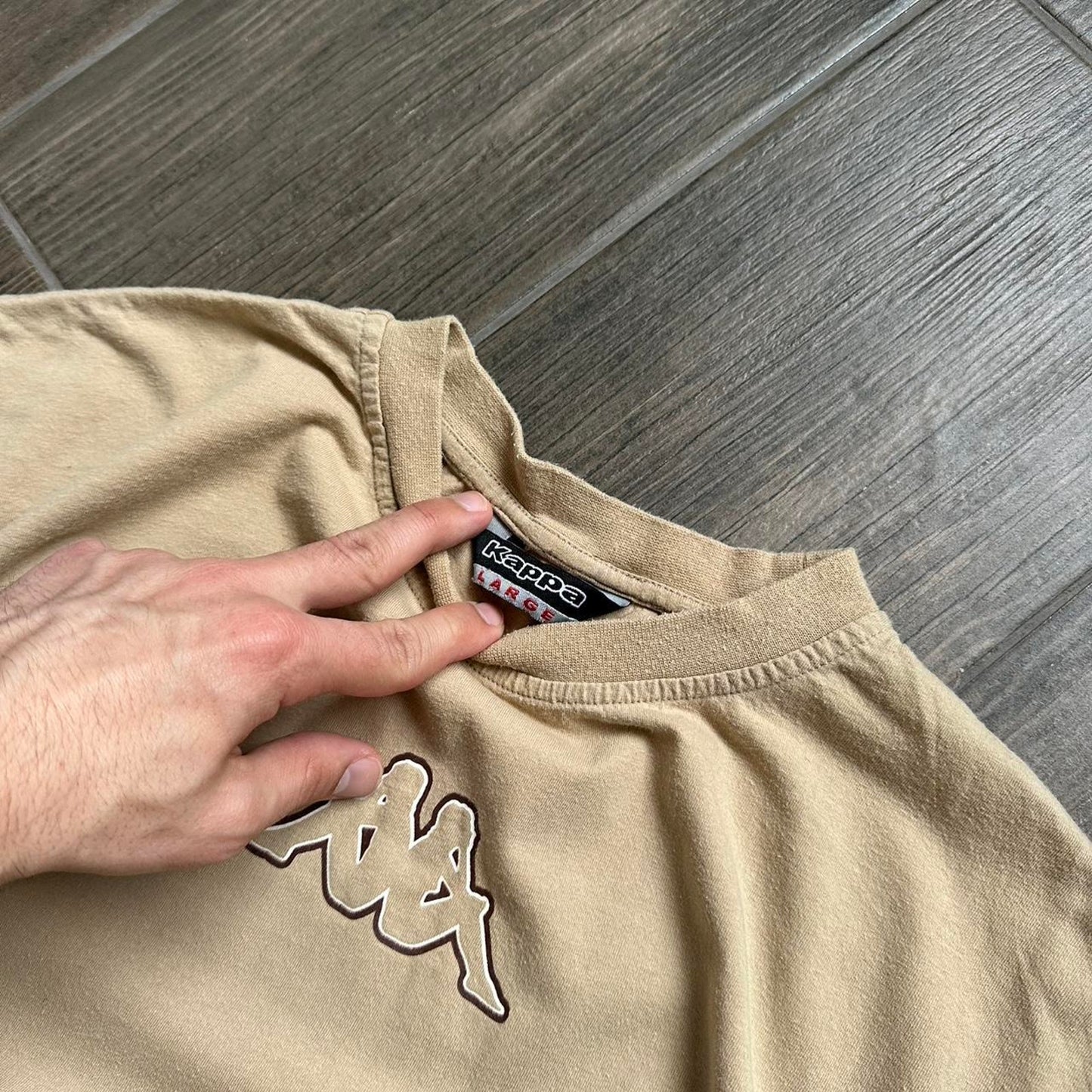 Kappa tan cropped tee
