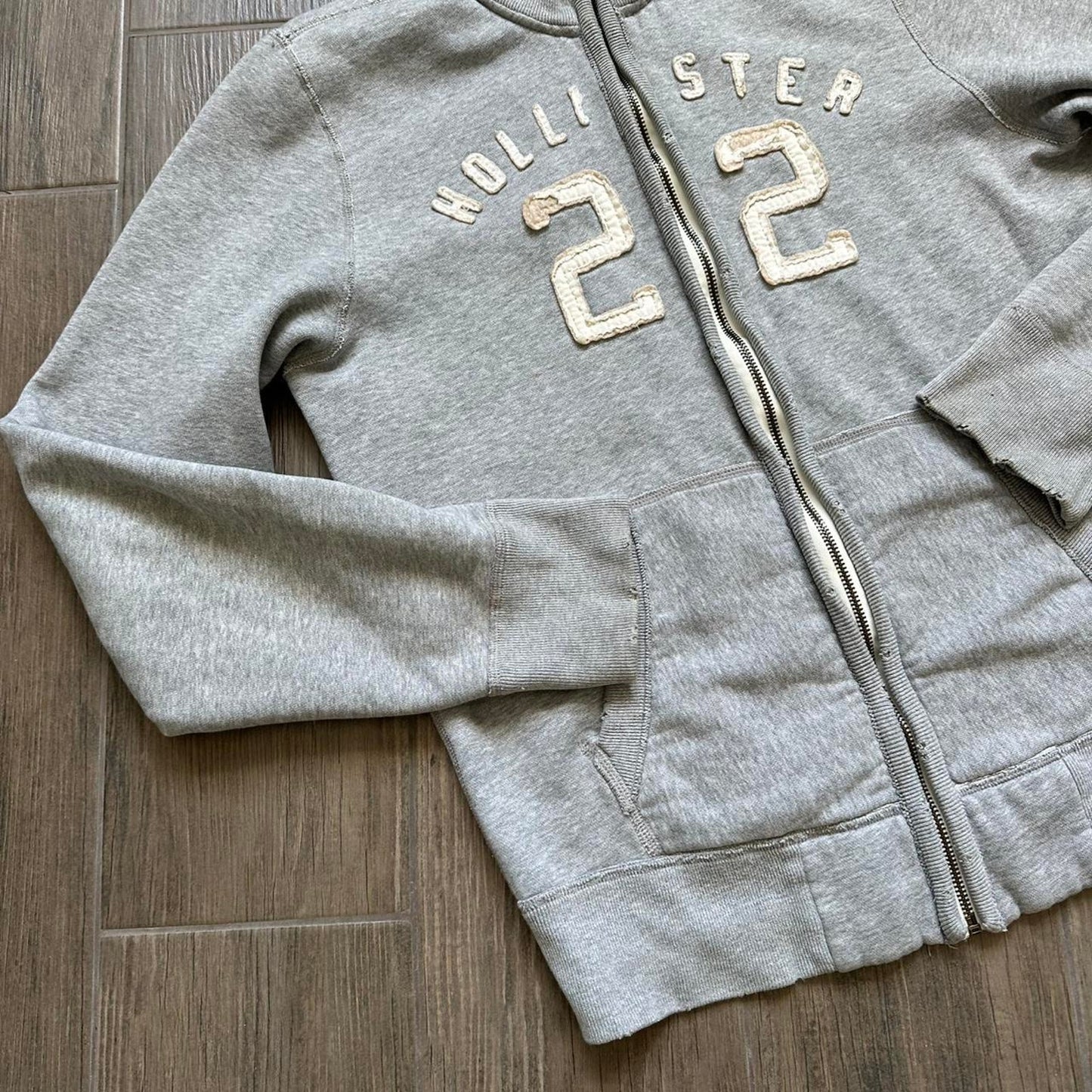 Hollister grey zip up jacket