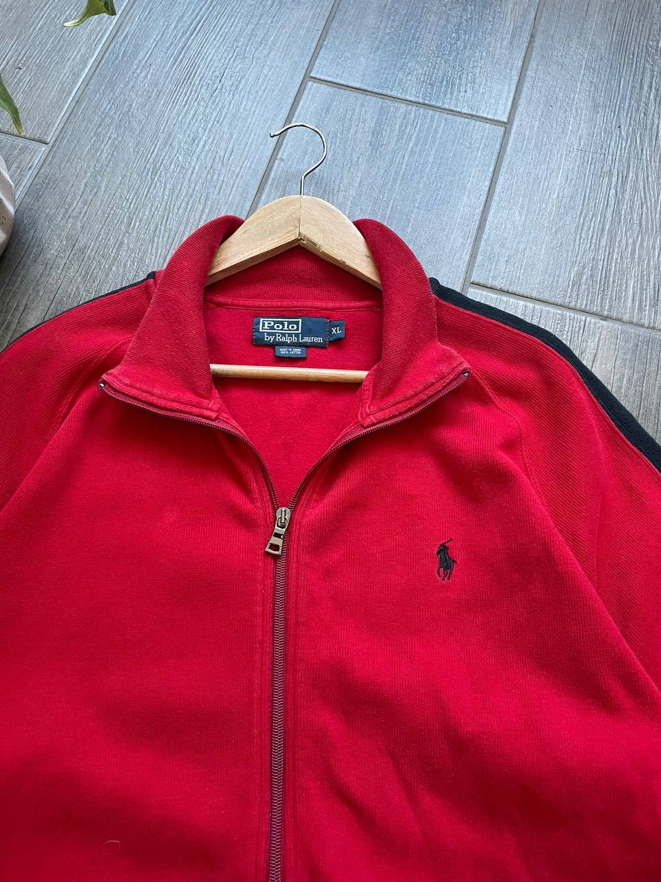 Polo Ralph Lauren y2k red cotton zip hoodie