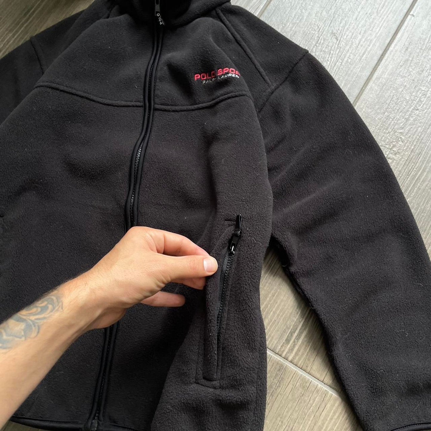 Polo Ralph Lauren fleece black zip women S jacket